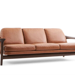 Sofa Bridge 3 chỗ hiện đại da cognac